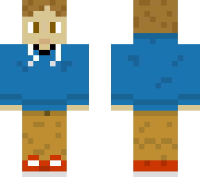 blue sweater and khakis