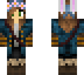 infinitelithium: pirate (v1) with blue bandana, flowers and bunny ears