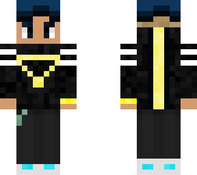 black prada hoodie w/ dark blue hair