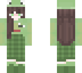 cute froggy girl/ green pastel