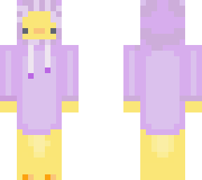 duck in a purple hoodie