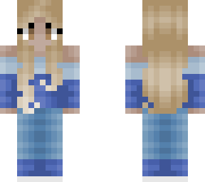 girl - blonde - blue outfit