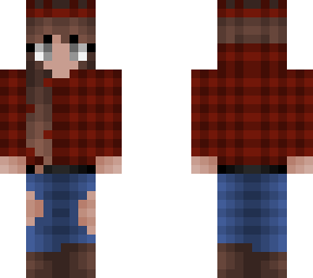 red flannel hoodie - ripped jeans & belt