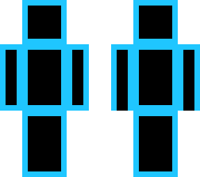 teal outline with black inside