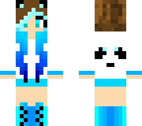 brown hair blue panda girl