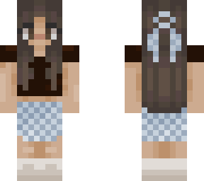 matching blue skirt and hair tie girl
