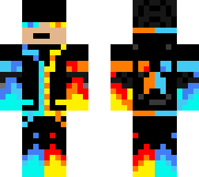 red blue fire skin