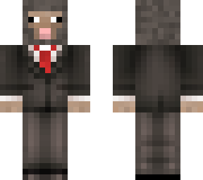 dark grey sheep in tuxedo