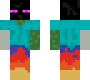 enderman zombie skeleton man on fire
