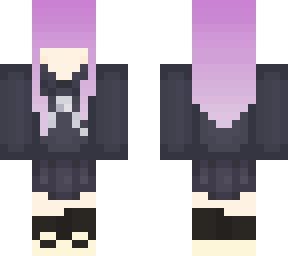 my oc in school clothes with long hair on the back.