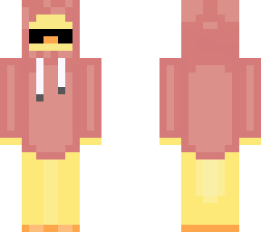 reddish pinkish hoodie duck