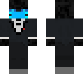 blue-eyed corona enderman in tuxedo