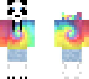 panda in tie dye hoodie