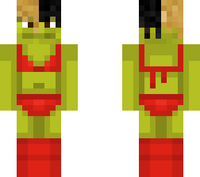 shrek in red bikini with ***tentacion hair
