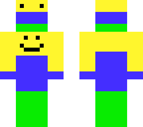 a noob holding a noob block.