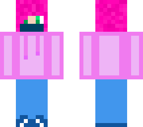 masked, purple-haired person