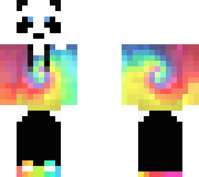 panda with tie-dye sweatshirt