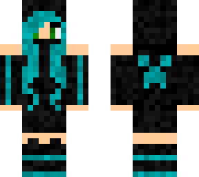 black ninja with teal accents (female)