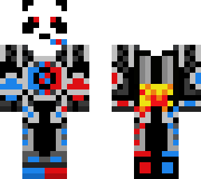 blue and red high tech panda