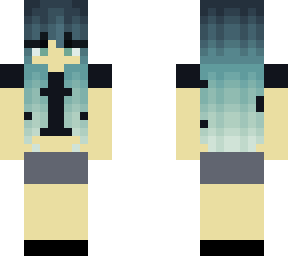 blue ombre haired girl