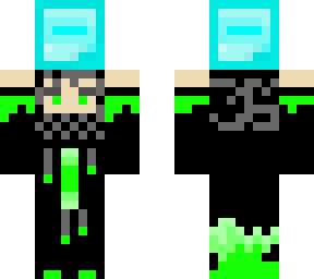 one of my previous skins holding a diamond block