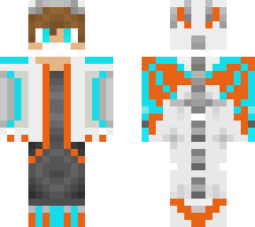 orange blue fire dragon boy with a mask