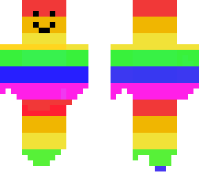 rainbow man with cloudy feet and hands