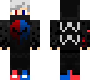 red and blue skull hoodie