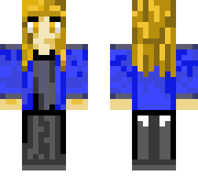 simple girl character skin blue/black