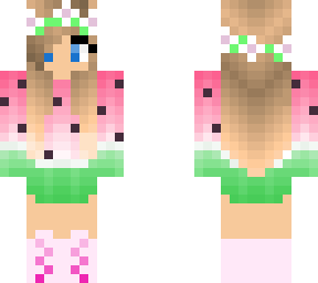 Watermelon Girl W Blue Eyes Minecraft Skin
