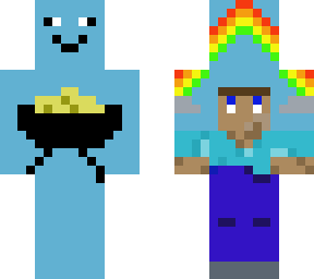 your a pot of gold and steve is behind you looking at a rainbow