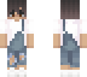 overalls boy brown hair and brown eyes