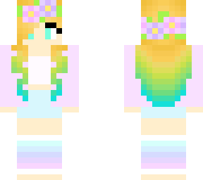 pastel girl with dyed hair and a flower crown