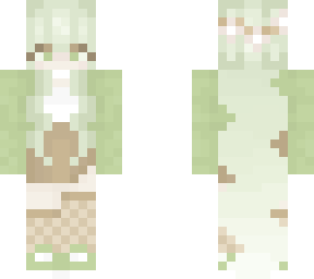 pastel green girl in the woods <3