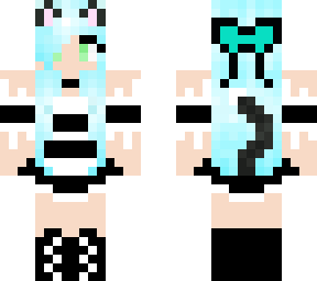 teal neko cat maid