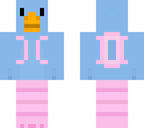 blue flamingo with backpack