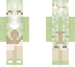 pastel green girl in the forest <3