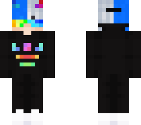 blue haired boy rainbow glasses | Minecraft Skin
