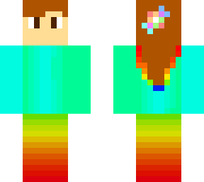 colorful gaming girl  brown