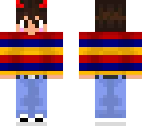 retro boy with horns