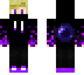 blonde with purple and black clothes