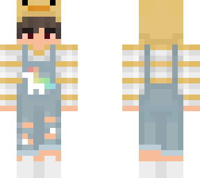 edited skin duck boy with overalls, from duck to unicorn
