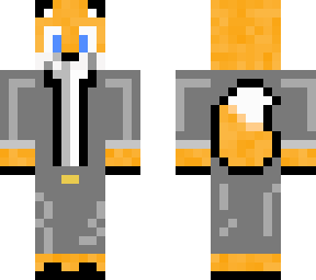 fox in grey clothes
