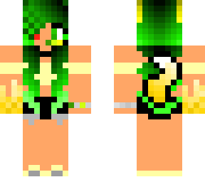 green hair yellow fox summer outfit