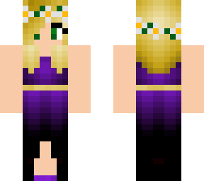 blodne hair purple dress