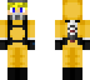 blonde boy with hazmat