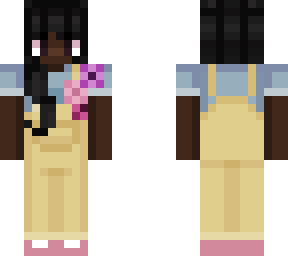 cute girl with flower overalls