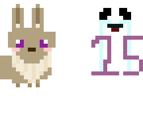 eevee half pixel art (read desc for more)