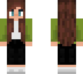 girl with long hair and green jacket