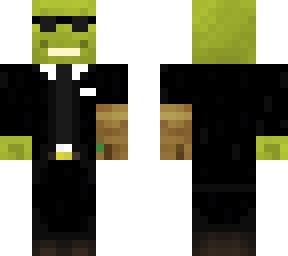 shrek in suit with gauntlet